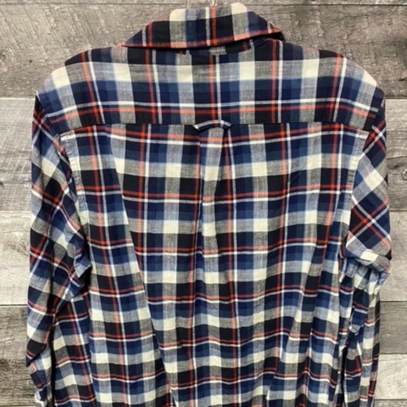 Blue & Red Plaid DOCKERS Mens M Long Sleeve Shirt - Picture 2 of 5